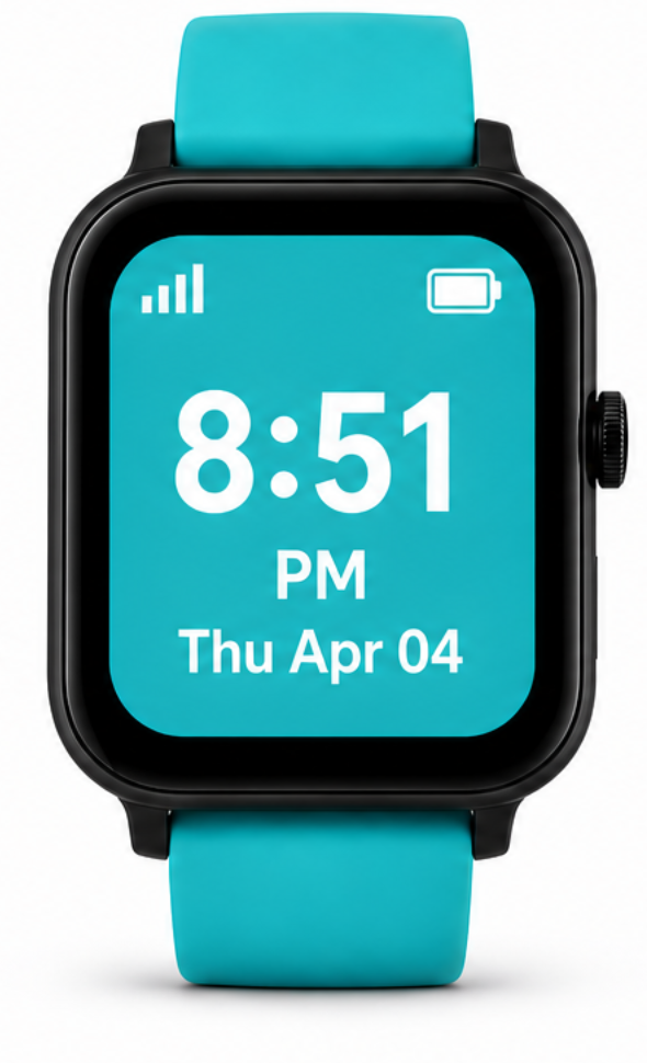 Pipeo watch showing a simple clock face